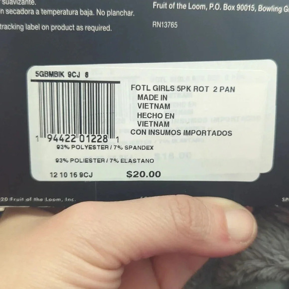 Fruit of the Loom signature 5 micro mesh girls bikinis - Picture 5 of 9